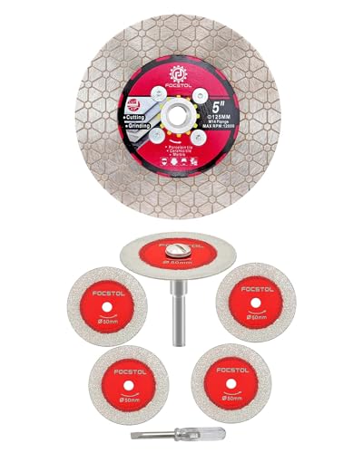 Disque diamant pour verre FOCSTOL 50mm et lame 125mm M14 pour coupe et meulage