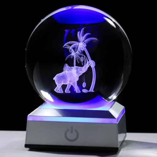 Boule de cristal éléphant 3D Ornalrist, le cadeau idéal