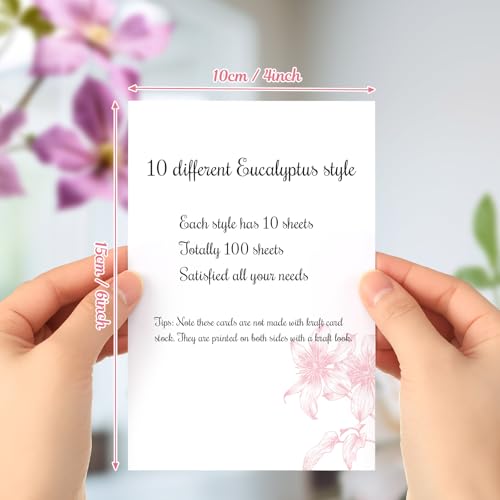 Image of Spiareal 100 Pcs Blank Note Cards Index Card, Pink, 4 x 6 in, Floral