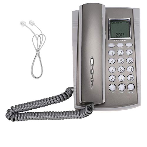 Teléfono fijo con cable y identificador de llamadas miniatura 1