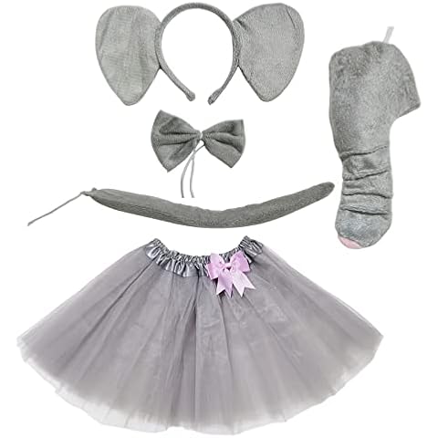 Bwerfuet Elephant Costume Tutu Set Animal Themed Dress Costume Kit Halloween Party Dress Up Accessories Cover