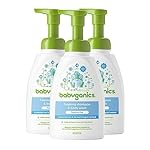 Babyganics baby shampoo + body wash, 3 16 fl oz bottles.