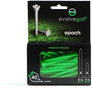 Evolve Golf Epoch (40 Count Combo Pack with 30 3.25" and 10 1.5" Golf Tees)