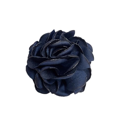 Image of Dainty Silk Rose Flower Brooch Lapel Pins for Women Men Handmade Fabric Flower Brooches Pin Classic for Wedding Party Dance Banquet Dress Suit Clothes Accessories Jewelry Gifts 60mm