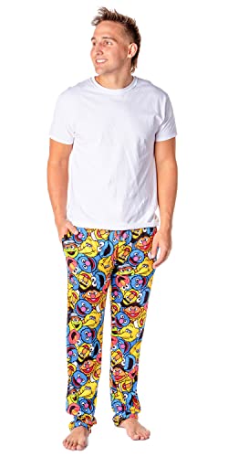 Sesame Street Men's Allover Character Face Collage Adult Lounge Pajama Pants4
