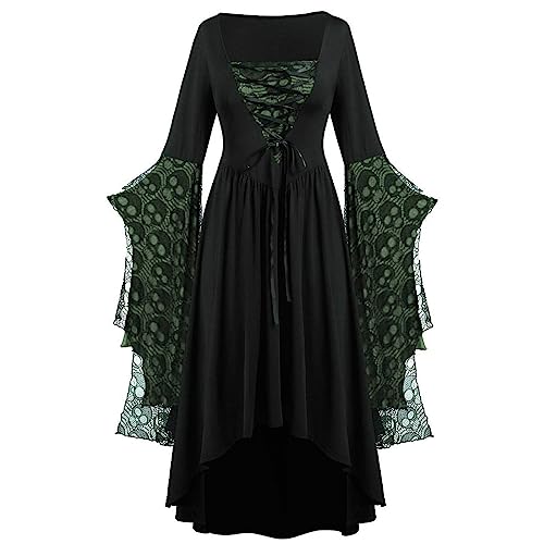 Vestido Gótico Para Mujer – Elegante Disfraz De Encaje Vintage Para Carnaval, Halloween Y Fiestas Temáticas