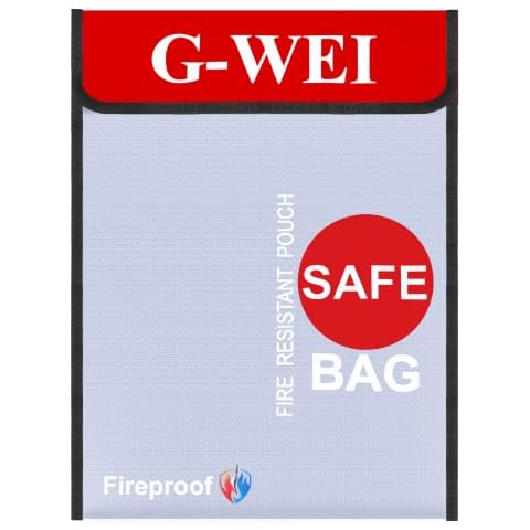 Fireproof Money Bag, 11"x14.8" Fireproof Bag for Documents UK, Aluminum Foil Fireproof and Waterproof Bag, Fireproof Money Bag for Valuables, Cash and Deed, Silver Cover