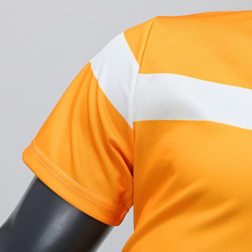 Duowei Windbreaker Suit For Men Men Summer Spring And Summer Striped Squares Tracksuit 2 Piece Outfits Short Jacket Costume Yellow #TOP4