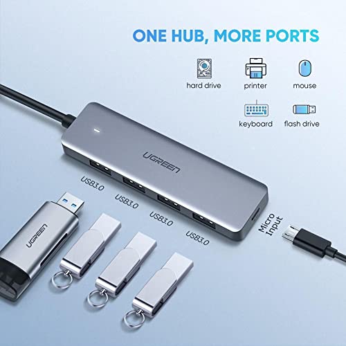 4-Port USB-C HUB USB 3.0+Micro USB Gray 70336 - Hub USB - Immagine 1