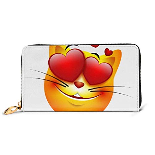 Preisvergleich Produktbild JHGFG Mode Handtasche Reißverschluss Brieftasche Nette Gefühlsliebe Katze Emoticon Isolierte Telefonkupplung Geldbörse Abendkupplung Blockieren Leder Brieftasche Multi Card Organisieren
