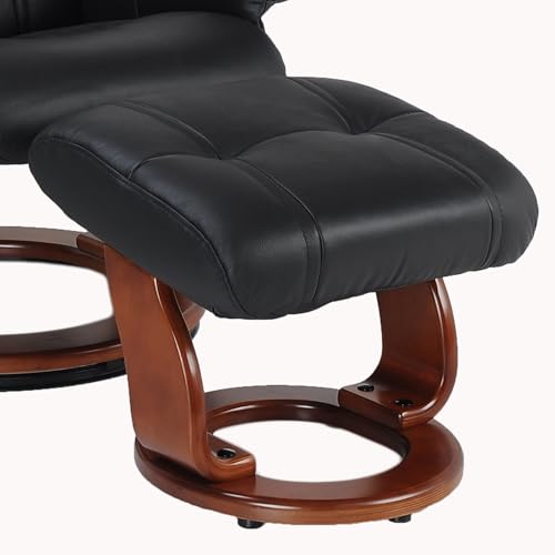 Sillón Giratorio Negro Piel Plegable miniatura 6