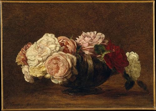 Pintura de rosas de Henri Fantin-Latour en lienzo de alta definición 60x90cm