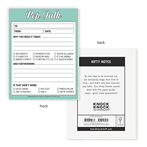 Knock Knock Pep Talk Nifty Note Pad (12073) #TOP1