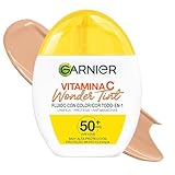 Garnier Vitamina C Wonder Tint Fluido [Tono Medio] Todo en 1 BB Cream con 5% de [Glicerina + Niacinamida + Vitamina C*] Uso Diario Unifica, Protege y Antimanchas FPS50+. 40ML