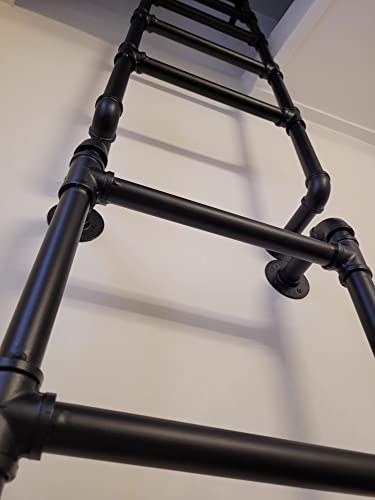 Egress Ladder Basement, Loft Ladder Window Well Ladder, Attic Ladder For High Bed 59 61 63 65 67 69 Inch, Wrought Iron Bunk Bed Ladder, Loads 330Lbs, Fittings Include (Color : Black, Size : 100Cm/39 #TOP7