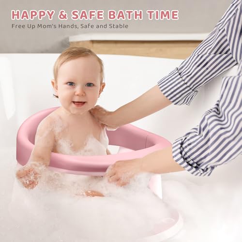 Baby Bath Seat, Infant/Toddler Sit Up Bathtub Seat for 6-12-24 Months, Baby Bath Essentials, Great Shower Gifts for Newborn and New Mothers