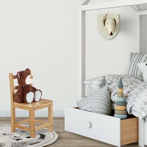 Relaxdays Kinderstuhl RUSTICO aus Bambus, Für Jungen und Mädchen, Kinderzimmer Stuhl, HBT: ca. 50 x 28,5 x 28 cm, natur