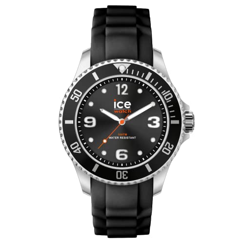 ICE-WATCH - Ice Steel Black Forever - Montre Argent pour Homme avec Bracelet en Silicone - 020360 (Small)