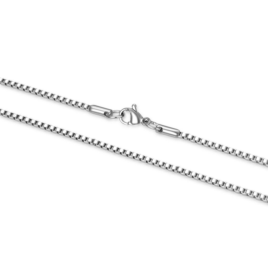Adabele 304 Grade Surgical Stainless Steel 1.2mm 2mm Venetian Box Chain Necklace 18 20 22 Inch Tarnish Resistant Waterproof Women Men Jewelry