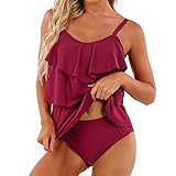 Apariencia: sujetador de bikini con cuello en V, espalda abierta, blusa con volantes, cubre el abdomen, sexy y encantador, lindo y lindo