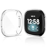 KIMILAR 2 Stücke Schutzhülle Kompatibel mit Fitbit Sense/Versa 3 Hülle, (Nicht für Versa/Versa 2) Vollständige Abdeckung Weiche TPU Cover Case Schutzfolie für Versa 3/Sense Smartwatch