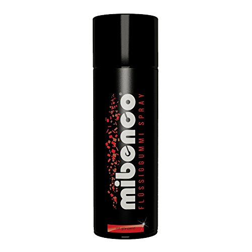 mibenco 71413020 Flüssiggummi Spray / Sprühfolie, Rot Glänzend, 400 ml - Neue Farbe und Schutz für Oberflächen und zum Felgen lackieren