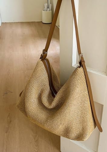 Bolso Tote Slouchy de Paja para Mujer miniatura 4