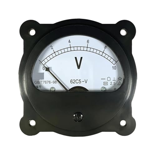 Voltmètre circulaire 62C5 à aiguille précise pour circuit DC 10V - 6