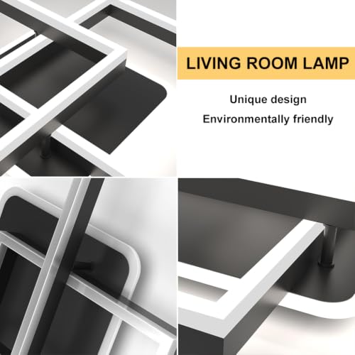 Image of ELEPHANTBOAT LED Ceiling Lights for Living Room Adjustable Modern Geometric Dimmable Ceiling Lamp, Chandelier Lights for Ceiling with Remote Control for Bedroom, Dining Room