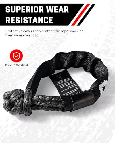 Image of DAYDOOR 56,000 LBS Soft Shackles, 1 /2 inch x 22 inch (2-Pack) Rope Shackles for Recovery, Winch Accessory for Jeep Wrangler, Bronco, 4Runner, Tacoma, ATV /UTV /Jeeps /SUVs, 4x4 Off-Road(Gray)