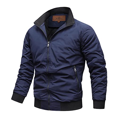 sandbank Men's Casual Varsity Jacket Fall Slim Fit Lightweight Outwear Sportswear Bomber Jacket Coat