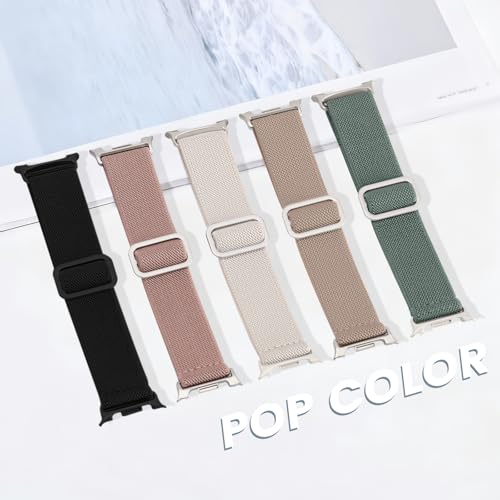 Image of Acextro 5 Pack Stretchy Bands Compatible with Samsung Galaxy Watch 7 6 5 4 FE Band 40mm 44mm 45mm /Watch 6 4 Classic 4 42mm 46mm 43mm 47mm /Active 2, 20mm Water-Resistant Elastic Nylon Sport Strap