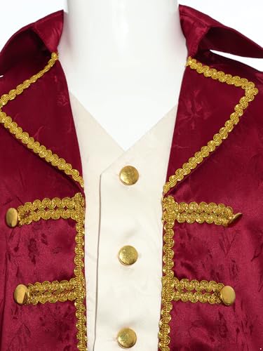 Sxiwei Kids Boys Long Sleeve Gold Trimming Jacket Formal Wear Medieval Victorian Renaissance Gothic Outfits4