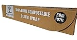BlknWhite Certified Compostable Cling Wrap with Slide Cutter - 12' Wide by 197 feet. ASTM 6400...
