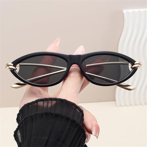 willochra Retro Oval Cat Eye Sunglasses for Women Vintage 90s Small Cute Oval Shape Champagne Sun Glasses2