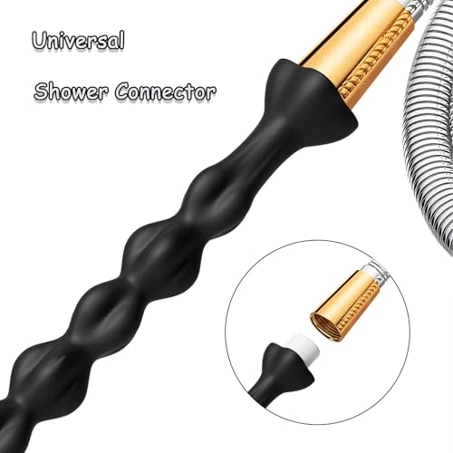 Image of AMAZBEE 20in Anal Enema Nozzle for Colon Cleansing Shower Douche Attachment for Vaginal and Anal Silicone Anus Pull Beads Butt Plug Shower Head