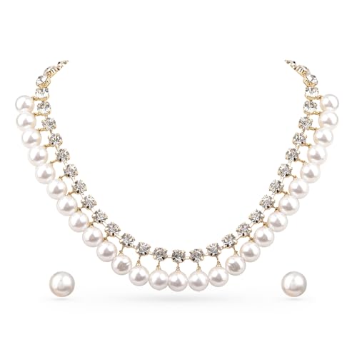 Image of Rubans Necklace Set American Diamond Zirconia Stylish Jewellery Gift for Women & Girls