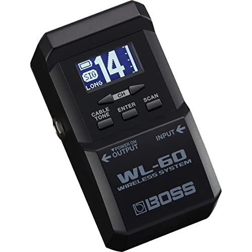 BOSS WL-60 Wireless Guitar System with Bodypack Transmitter and Stompbox-size Receiver (WL-60), Black