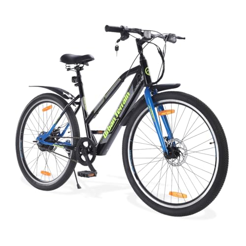 Urban Terrain Bolton Electric Cycle/Bicycle with Rigid Fork for Men,Range 35+km (Li-ion)Battery Cycle 27.5 inches Single Speed Electric Cycle | Ideal for 15+ Years, Unisex, Frame Size : 18 inch, Black