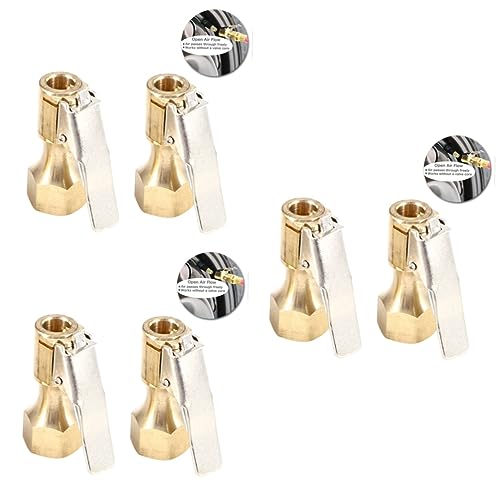 INOOMP 6pcs Lock Air Chuck with Clip Heavy-Duty Tire Inflator Accessory Design for Easy Inflation Compatible with Standard Tire Valves