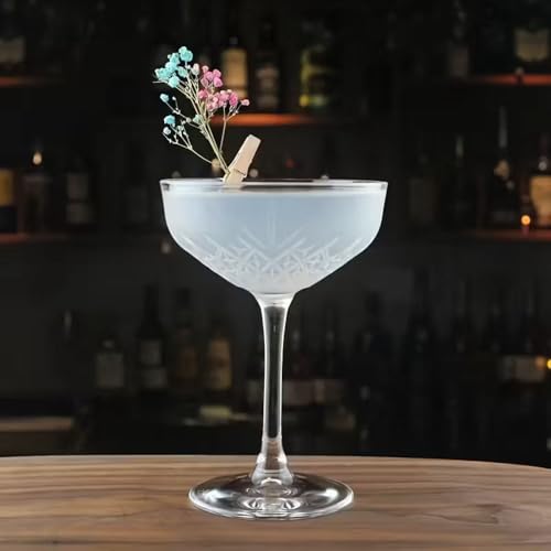 Image of Forestamart Wide Mouth Martini Champagne Glass (250ml) || Set of 4 || Coupe Glass Set || for Home, Hotel, Bar, Party, Wedding, Festival Celebration
