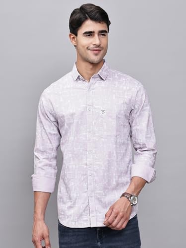 Image of Majestic Man Custom Geometric Printed Pure Cotton Slim Fit Casual Shirt