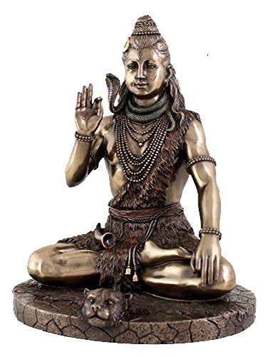 Aone India Lord Shiva Blessing Sitting Pose Statue (33.7cm Height X 25.9cm Width)