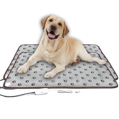 Pet Heating Pad for Dogs and Cats,2 Pack, Large Size, Chew Resistant, Waterproof, Dog Heat Pad, Suitable for Small to Large Dogs