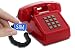 Produktbild Opis PushMeFon Mobile: Seniorentelefon mit SIM Karte, schnurgebundenes Tischtelefon als Retro Festnetz Telefon mit SIMkarten Funktion in Rot