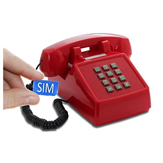 Opis Technology PushMeFon Mobile 4G Retro Tischhandy - GSM Tischtelefon mit 4G Technologie in Rot