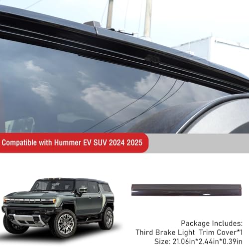 YinanIutos Third Brake Light Cover Trim Compatible with Hummer EV SUV 2024 2025 2026 Brake High Mount Stop Rear Tail Light Protection Cover Brake Tail Light Shell Cover Exterior Accessories by YinanIutos - Used condition - Image 3