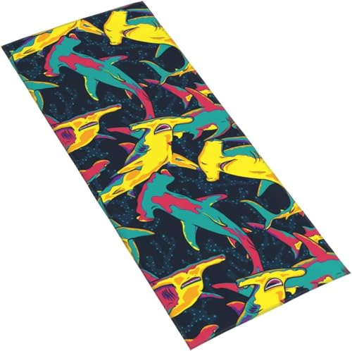 フェイスタオル ハンマーヘッドシャーク マイクロファイバー タオル 柔らか 肌に優しい 肌触りが良い ふわふわ 髪に優しい 通気 かわいい 抗菌防臭加工 瞬間吸水 速乾 耐久性 薄手 毛羽落ち少ない 業務用タオル