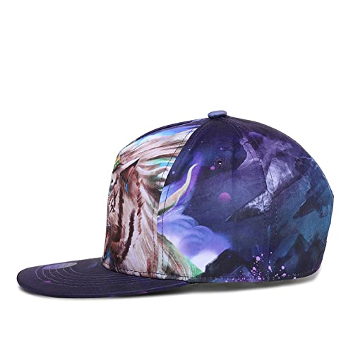 Image of Quanhaigou Snapback Hat for Men Women,Hip Hop Style Colorful Flat Bill Hats Teens Adjustable Baseball Cap
