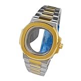ROUREOX Cassa Orologio Stile Oblò Geometrico 40mm Acciaio 316L Pieno Cinturino Quadrante 30mm Movimento Automatico NH35 per Patek Philippe Nautilus-6 42MM